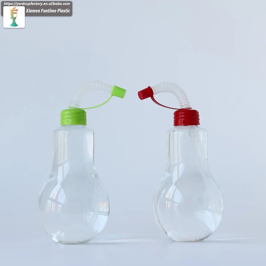 300 мл/400 мл светодиодная лампочка в форме чашки пластиковая лампочка чашка с крышкой и соломинкой