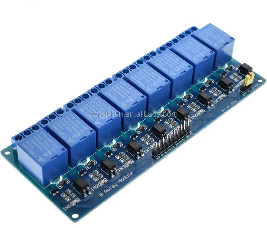 8-канальный DC 5 В 12 В 24 В реле Модуль с легкой связи