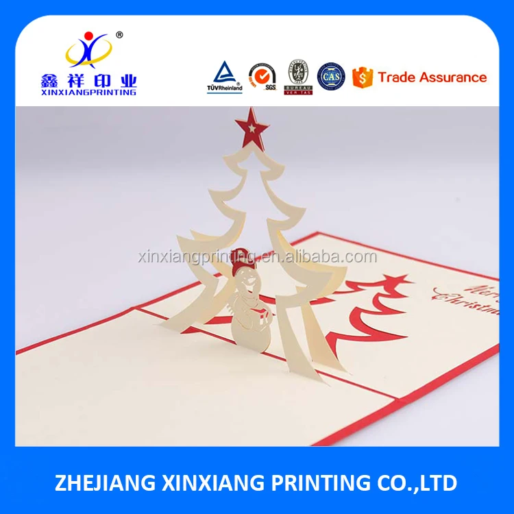 Конкурентоспособная цена Любая форма Индивидуальные свадебные приглашения 3D Рождество открытка