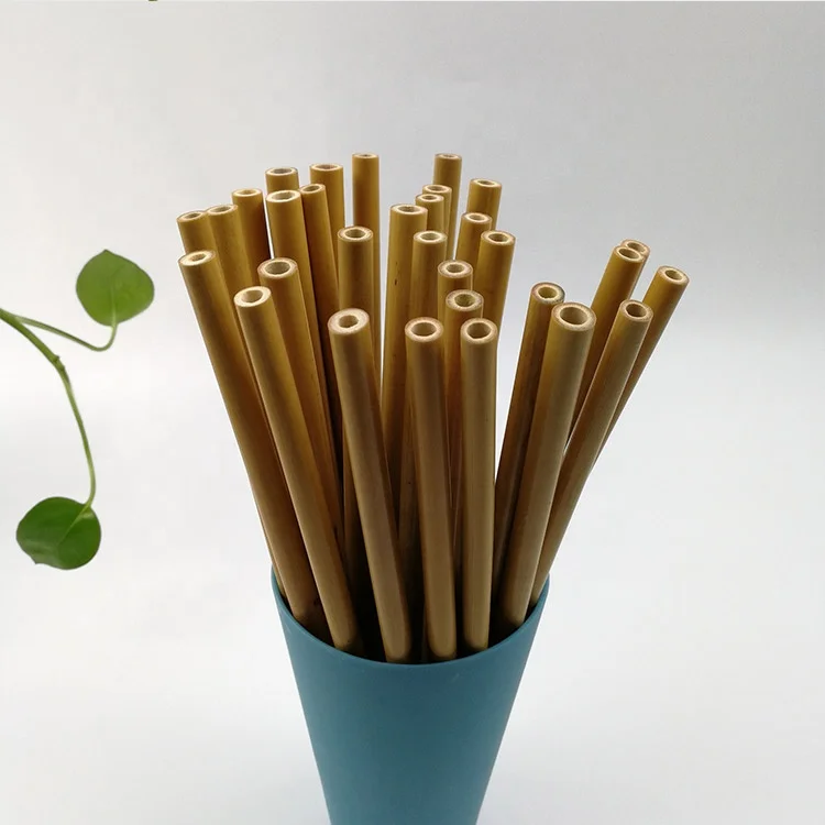Reusable Natural Biodegradable Bamboo Straws for Drinking Bubble Tea