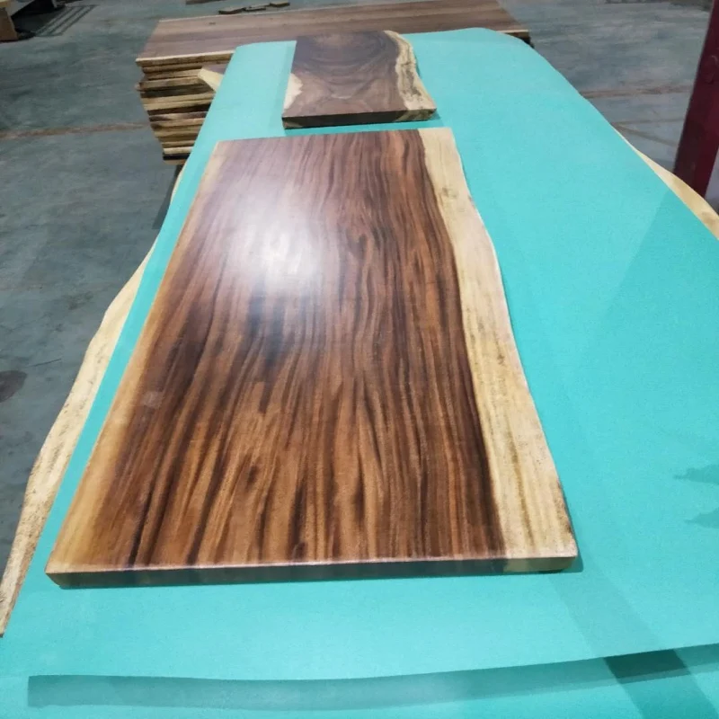 Luxury style top grade suar wood solid slab dining table top