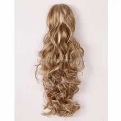 Cheap Wholesale Curly Blonde Synthetic Claw Clip Ponytail Hairpiece