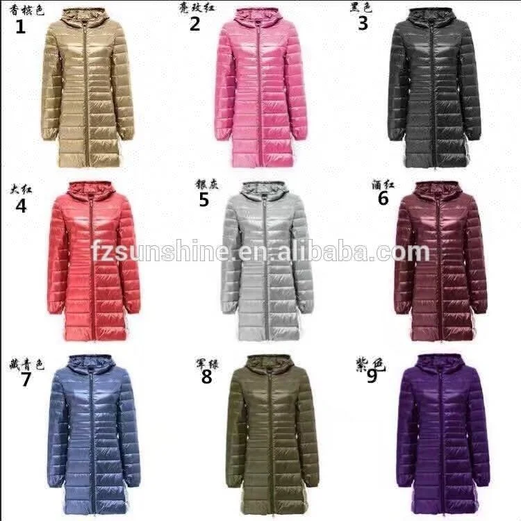 2018 Lady Lightweight Winter Foldable Russian Long Down Coats