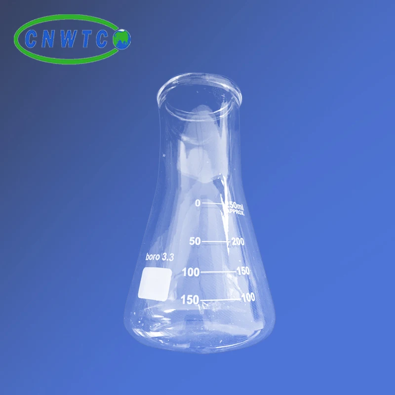 Лабораторная стеклянная колба Эрленмейера конической формы 250 мл 500 мл 1000 мл