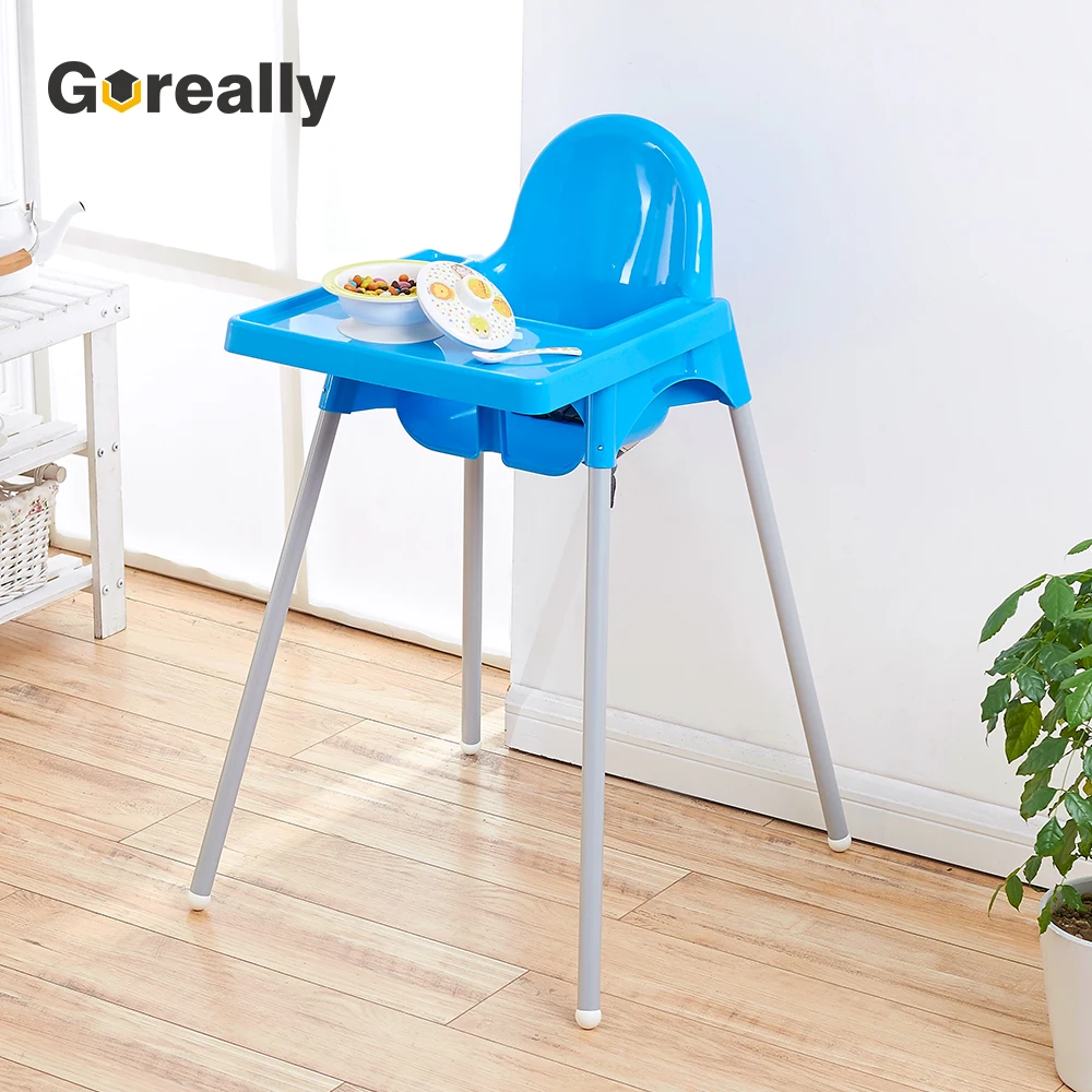 
Easy collapsible plastic high baby chair for restaurant feeding 