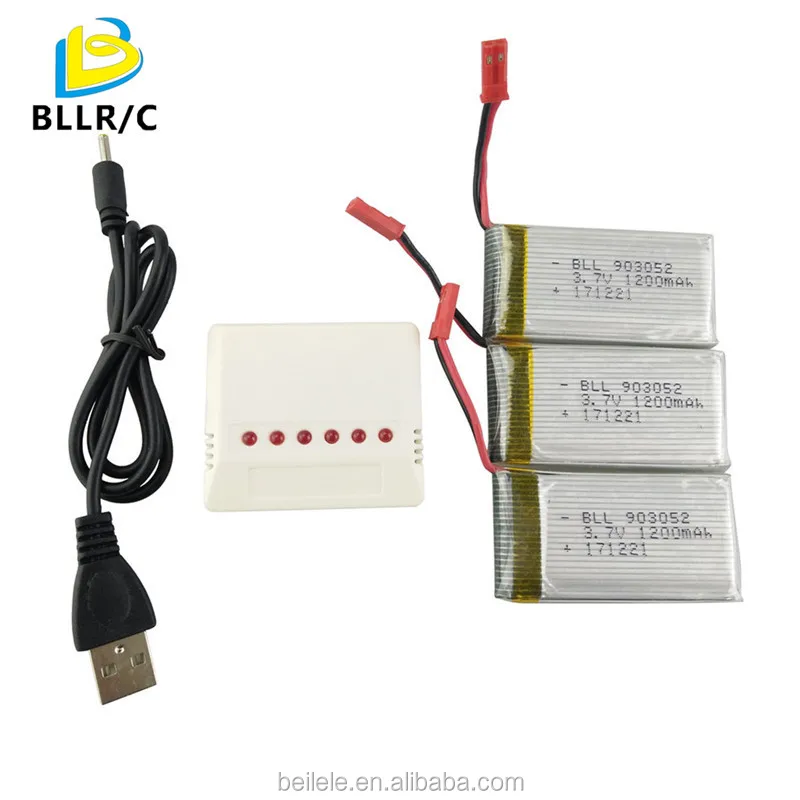 3 шт. 3,7 в 1200 мАч литий-полимерный аккумулятор и 1 шт. 6 в 1 балансирующее зарядное устройство для huanqi 898B H11D H11C MJX T04 T05 Аккумулятор для радиоуправляемого дрона