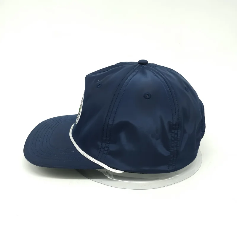 customize plain blank 5 panel flat brim unstructured nylon rope hat snapback cap