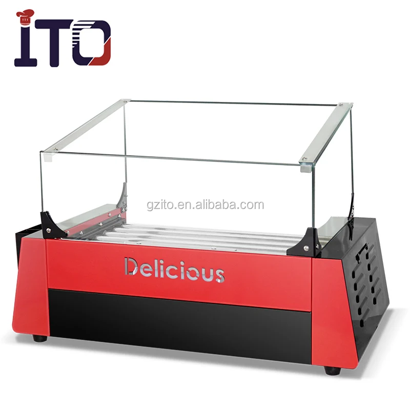 Snack Equipment Automatic Restaurant Fast Food Sausage Machine,Electric Rang Warmer Hot Dog Grill Roller Machine on Sale