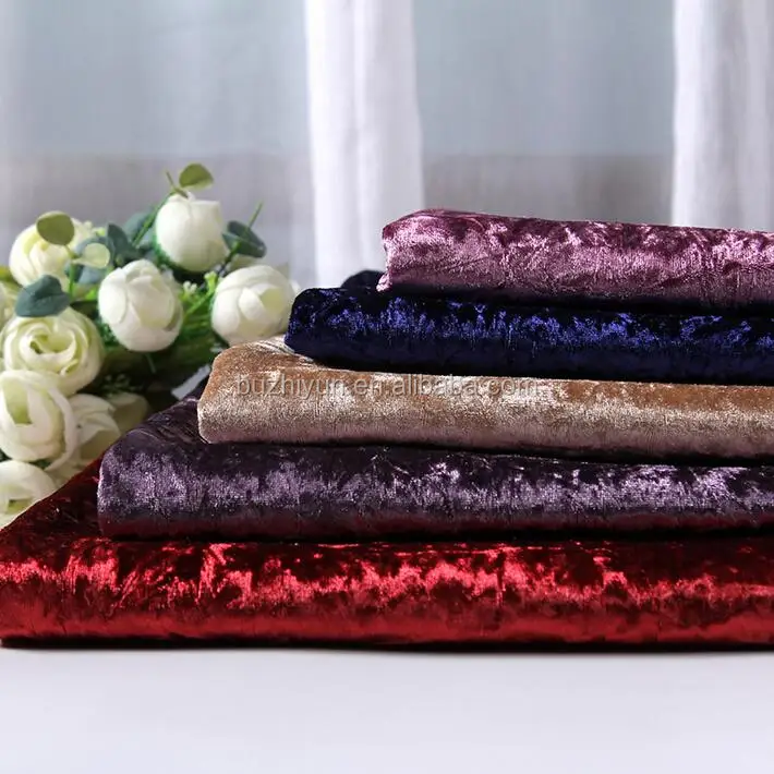 100% polyester bright glossy crush velvet soft sofa fabric