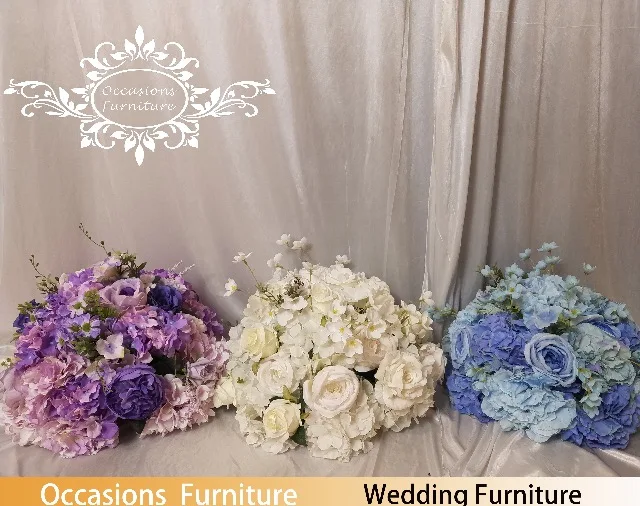 Nice Blue Color Artificial Plastic Flower Ball Hand Made Good Quality for 5 Start Hotel Wedding