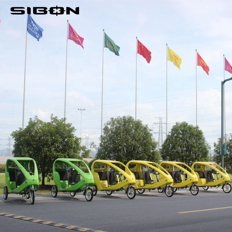 
SIBON B0610108 48v lead acid battery1000w brushless motor hydraulic disc brake 3 seat 300kg pedal enclosed electric tricycle 