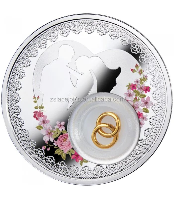 Brass Embossed Wedding Challenge Coin Wedding Gift Coin
