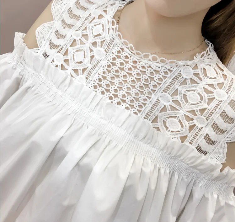 Apparel Summer Blusas Off Shoulder Ladies Elegant White Lace Woman Blouse Tops