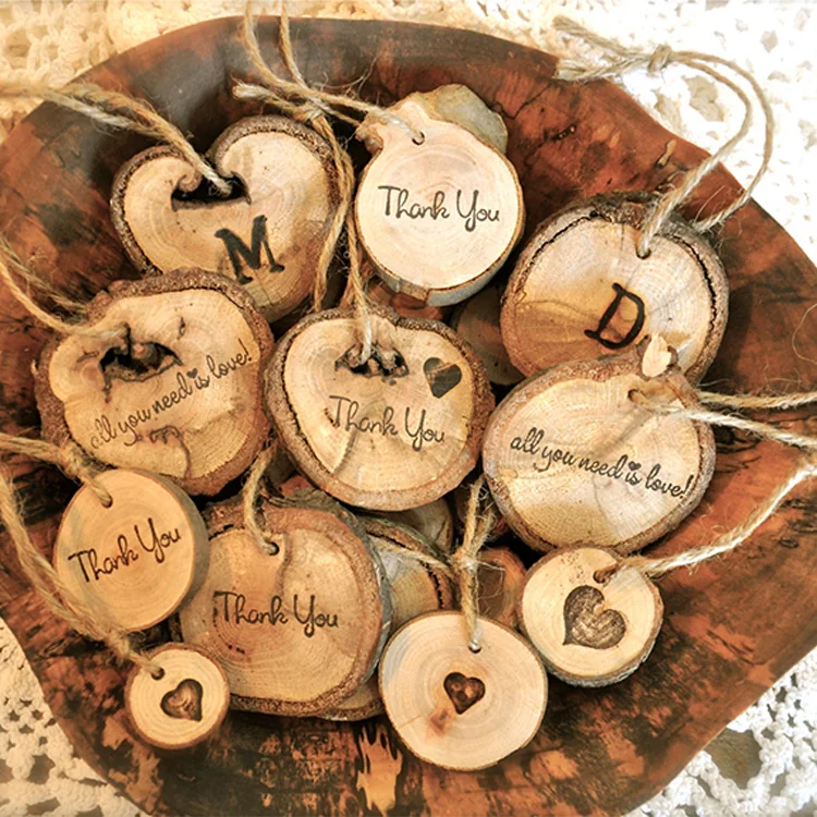 Декоративные ремесла на заказ, натуральный круглый ломтик с веревкой, большой ломтик