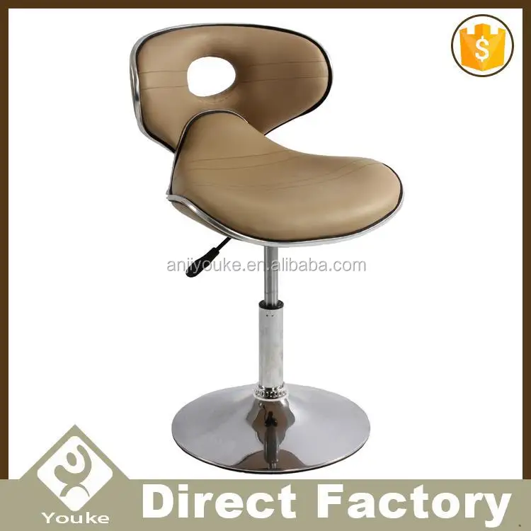 
Modern chrome base stainless steel bar stool minimalist bar chair for barber shop 