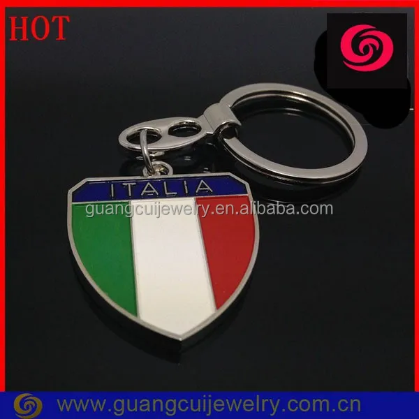 Tourist souvenir zinc alloy custom ITALIA enamel metal embossed logo key chains KEYCHAIN