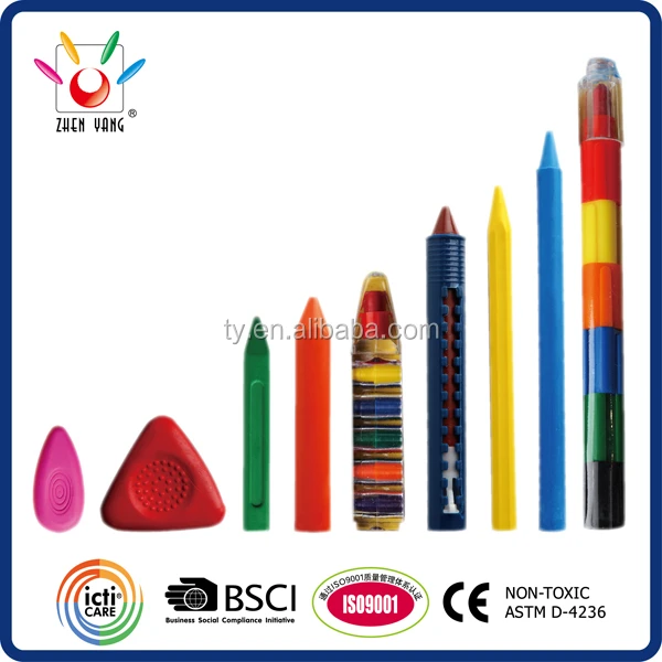 6INI STACKING CRAYON|6IN1 PLASTIC CRAYON IN BLISTER PACK
