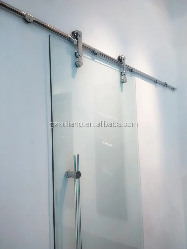 
304 Steal Frameless Glass Door/12mm Glass Stainless Steel Sliding Door 