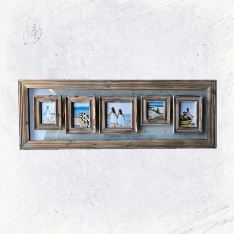 
Natural Wood and Glass Material Multiple Collage Photo Frames 