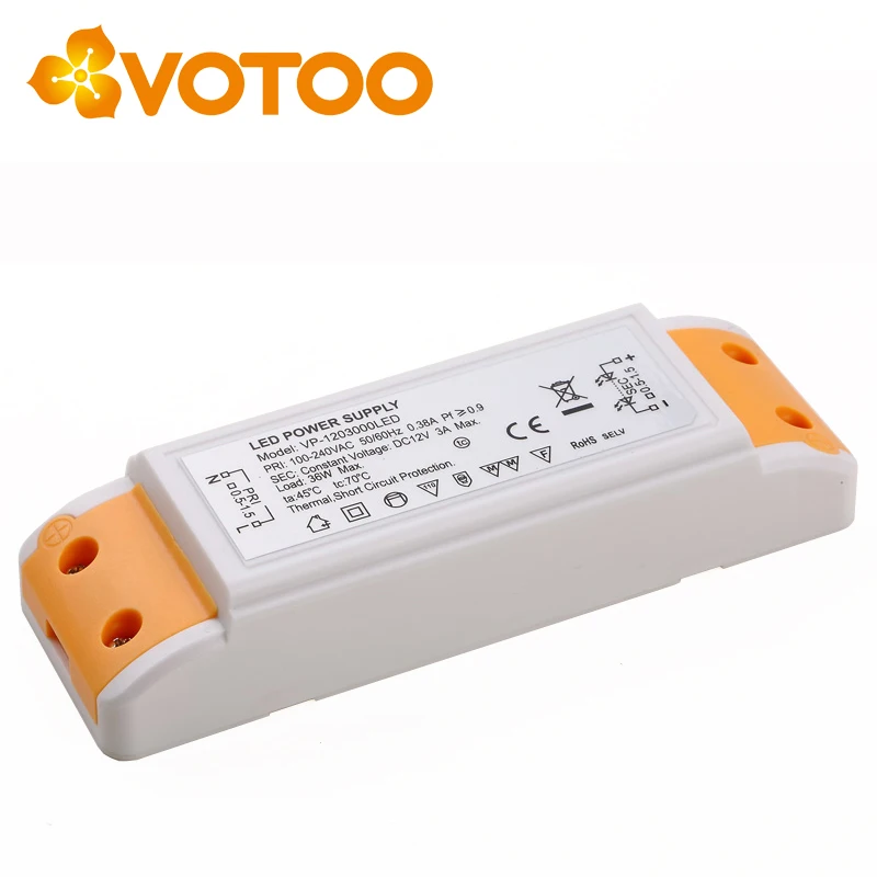 constant voltage 12v 24v Led power source 6w 12w 24w 33w 36w
