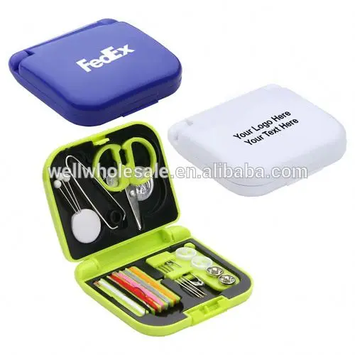 Customer Logo Mini plastic box Sewing kit Colorful travel sewing kit Hotel sewing kit