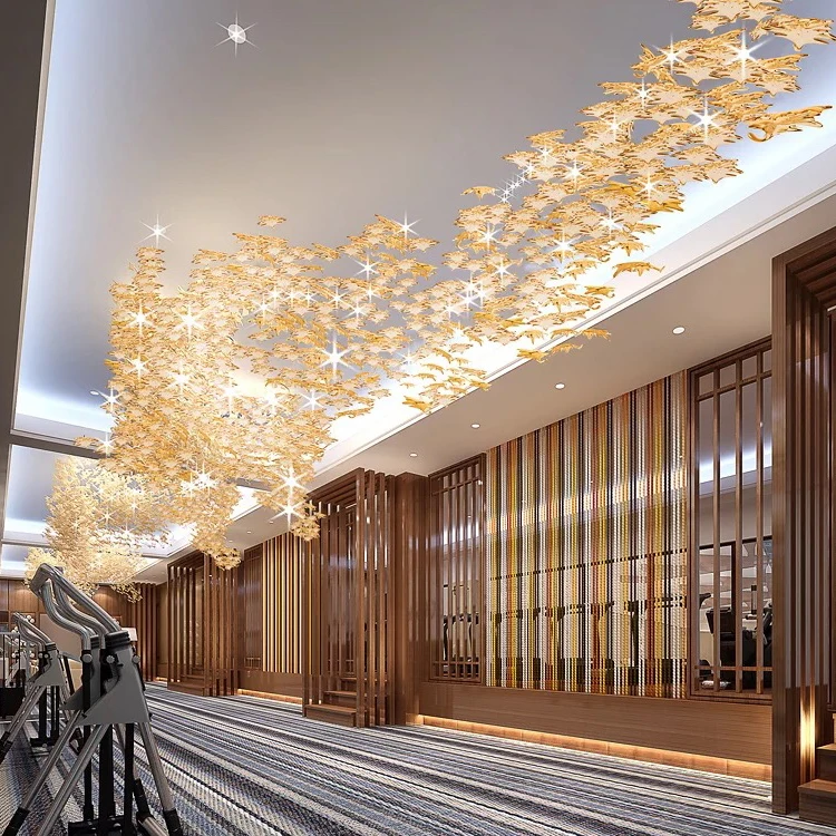 Hotel Large decoration modern customized Acrylic ABS LED chandelier light