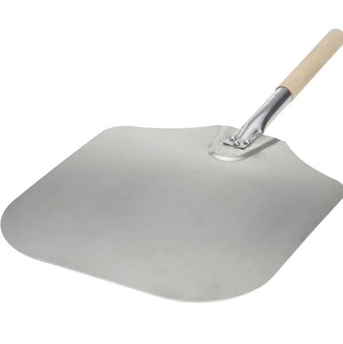 Professional pizza tools aluminium pizza peel with rubber wooden handle