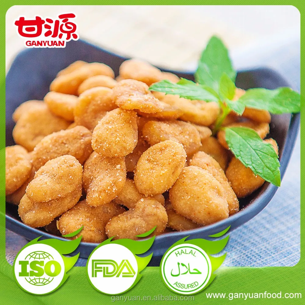 Chinese nutritious coated crab roe flavor broad bean snack food