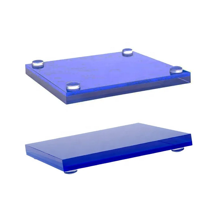 OEM Promotion Advertised Gift Skidproof Type Custom Logo Thick Clear Plastic Acrylic Cup Coaster With Silicone Pad