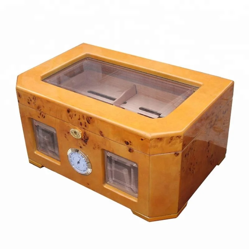 Luxury Plastic Cigar Box with Wooden Humidor Custom Logo Lacquer Technique for Gift Packaging Storage