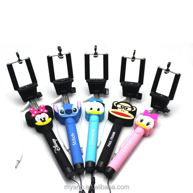 Пользовательский проводной ручной монопод для селфи 3D мультяшный