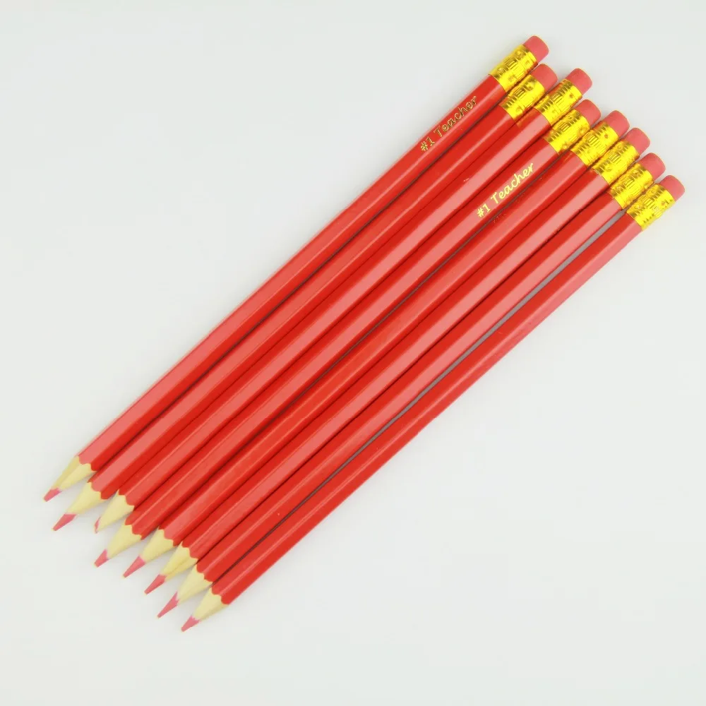 OEM Art Drawing Lead Souvenir Wooden Red Pencil with Eraser