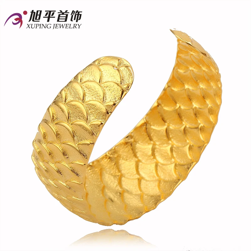 XL5027 xuping jewelry imitation jewellery, gold plated cuff bangle, Dragon scale bridal gold bangle