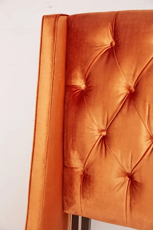 Living Room Furniture Charlotte Velvet Tufted Wingback Bed With Steel Legs