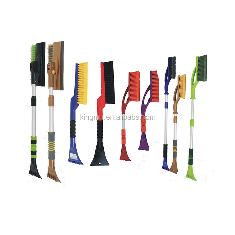 Telescopic Aluminum Pole Car Snow Brush With Ice Scraper car brush