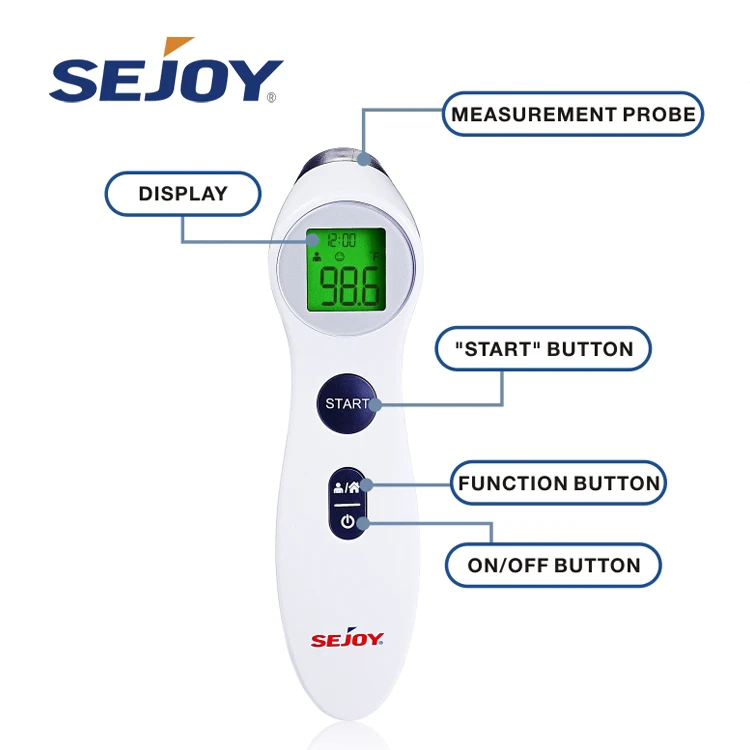 
3 Color Backlight Baby Electronic Digital Infrared Non Contact Forehead Thermometer 