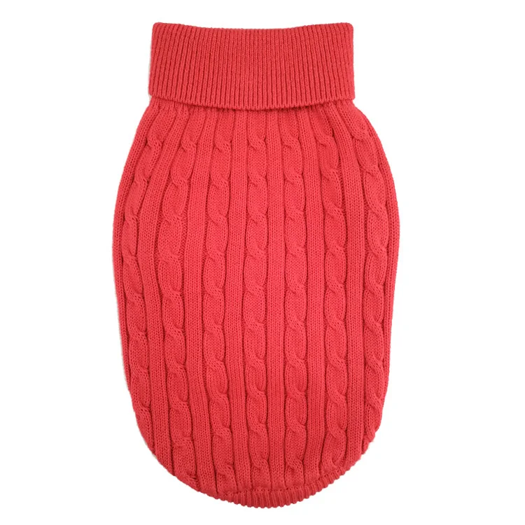 Customized Autumn Pet Jumper Clothing Plain Winter High Collar Cat Dog Clothes Soft Puppy Dog Knit Sweater