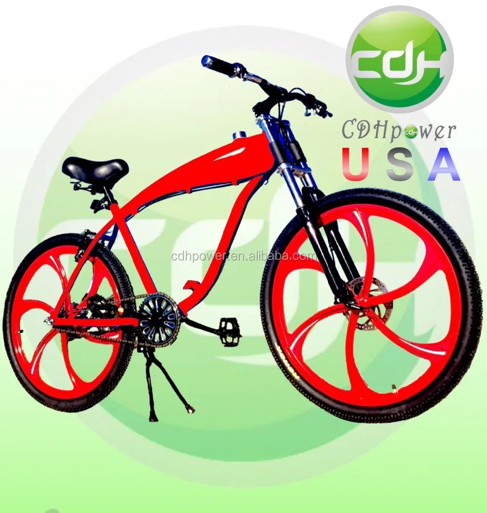 CDH Motorized Bicycle with Mag Wheel, Gasoline Engine Bicycle, Gas Bike 26inch built in 2.4L gas frame/ gasoline bicycle