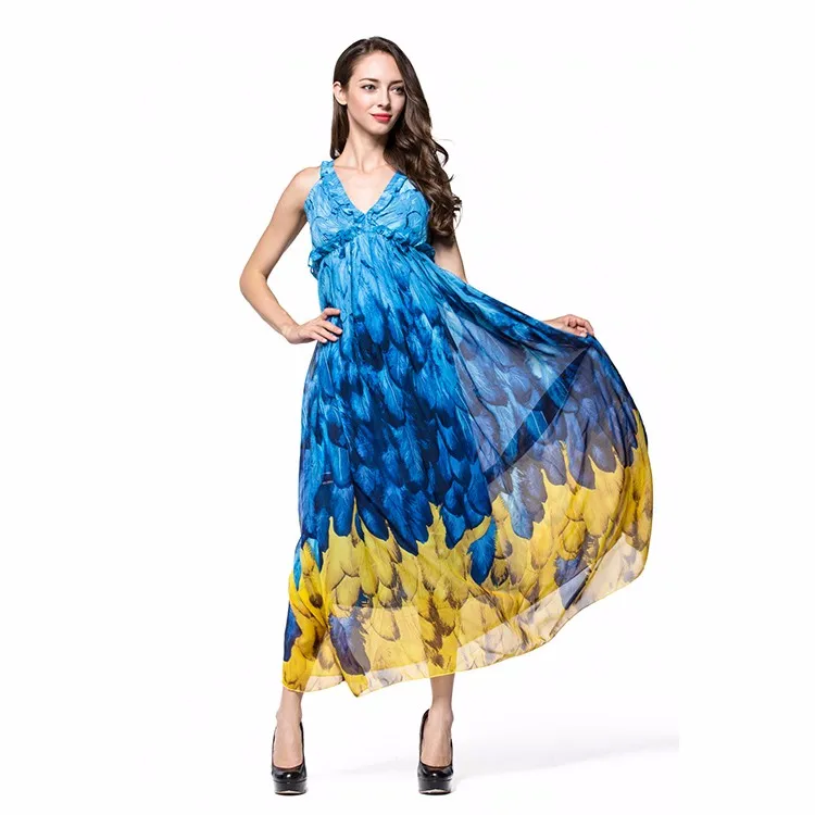 batik long bohemia beach dress cover up