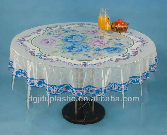 Embossed PVC film wholesale washable / easy to clean table cloth clear plastic table cover