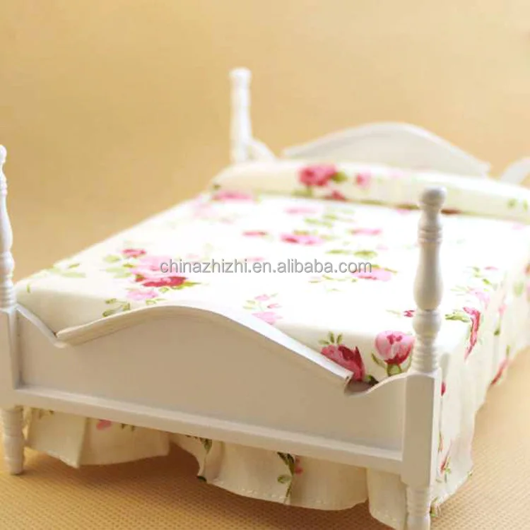 Wholesale wooden doll house doll bed for  girl