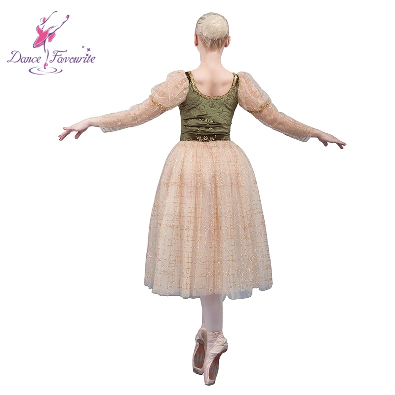 Long Sleeve Ballet Dance Performance Costume Romantic Tutu Ballerina Dress 18036