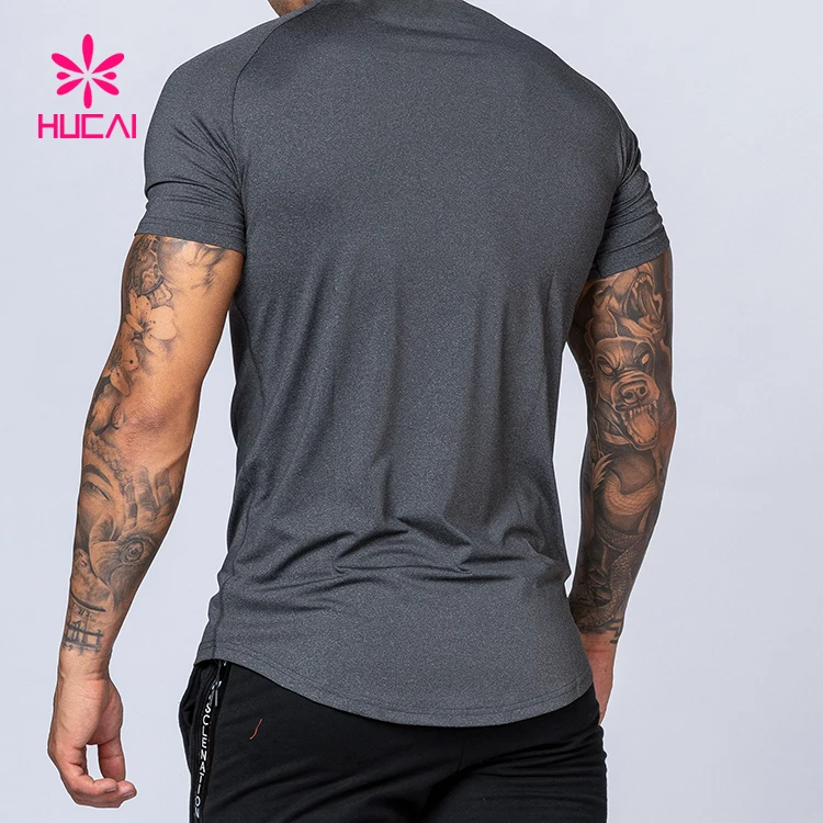 High Quality Polyester Men T-shirt Dry Fit Gym Clothing