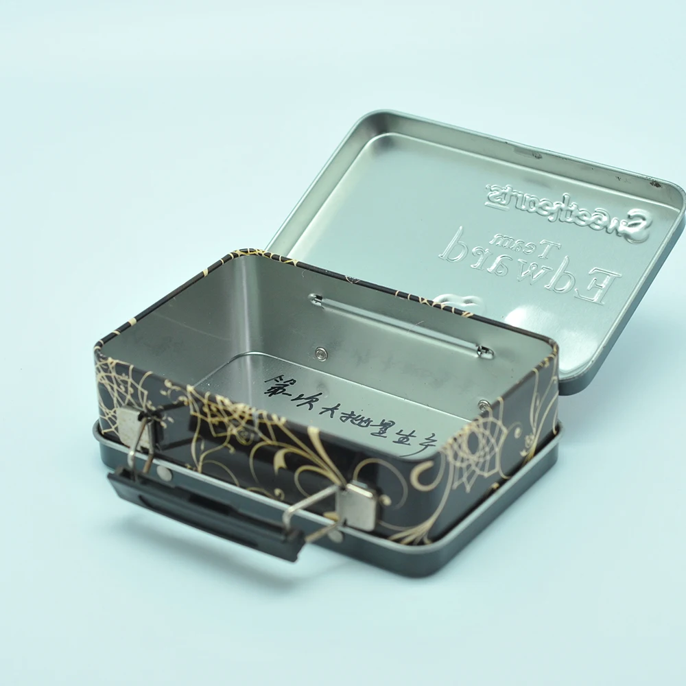 Tin box Food Safe Customized Lunch Tin metal Box for Kids with handle