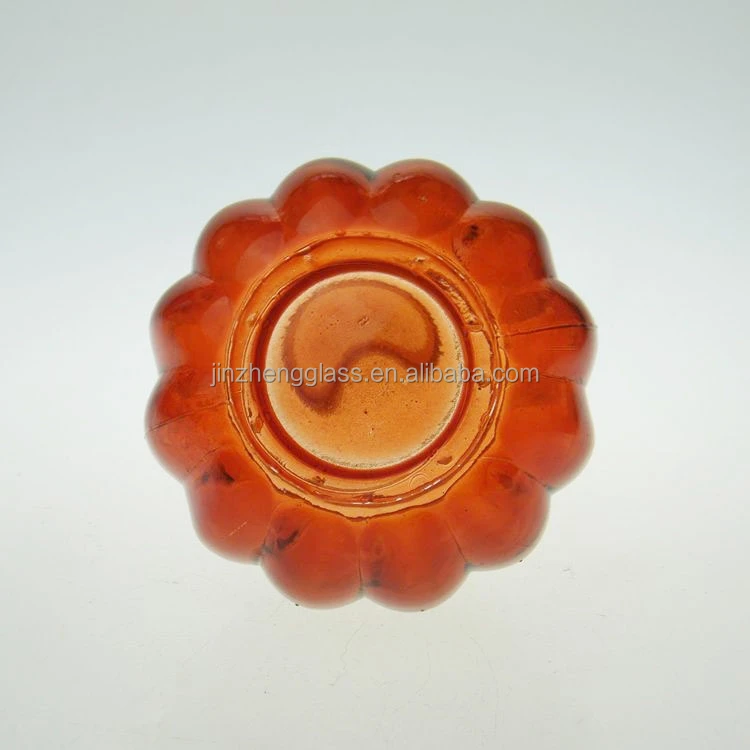 Orange Colour pumpkin shaped glass perfume bottle with screw cap