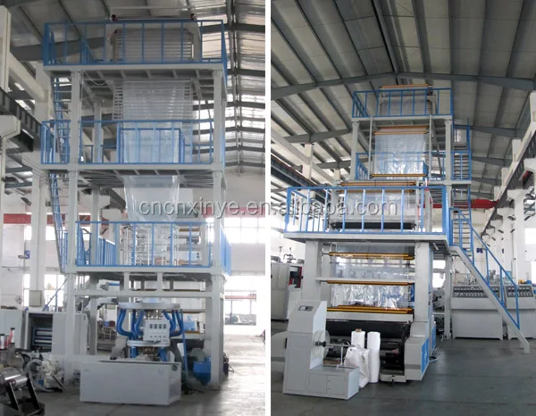 three five layer co extruding POF heat shrink film extrusion blowing machine