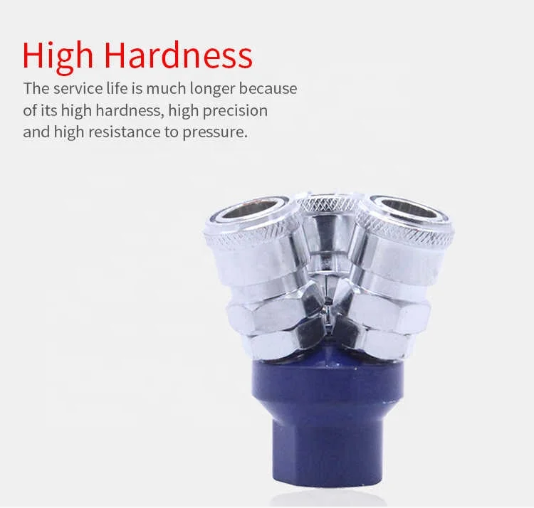 NITTO/JAPAN manifold SMY steel self lock close C type shut off multi 3 way Pneumatic quick coupler for air pump