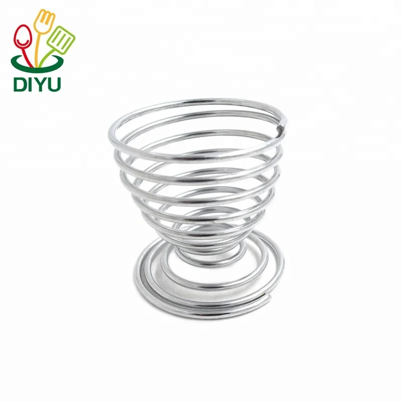 Stainless Steel Spring Wire Tray Boiled Egg Cups Holder Stand Storage Egg Cup Boiled Eggs Holder