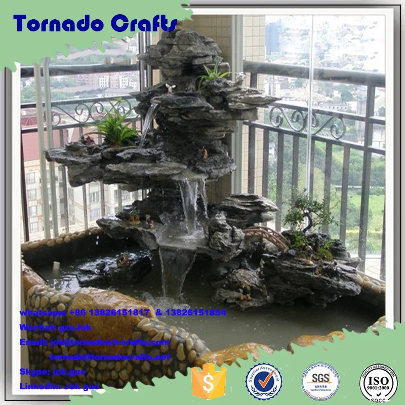 Chinese manufacturer high quality Natrual large outdoor garden stone water fountain artificial customized waterfall for sale