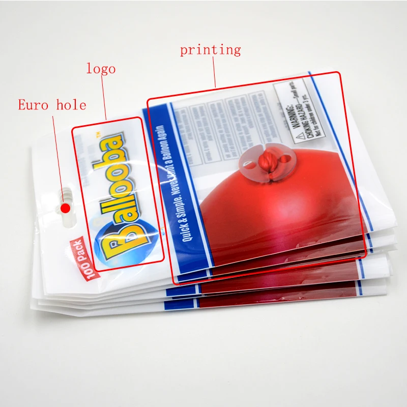 Accept Custom Order Back Seal Bopp Poly Plastic Balloons Packaging Bag for Birthday Party&